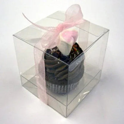 10 Pack of 9cm Sqaured Cube Gift Box - Product Showcase Clear Plastic Shop Display Storage Packaging Box - Mekamart Australia