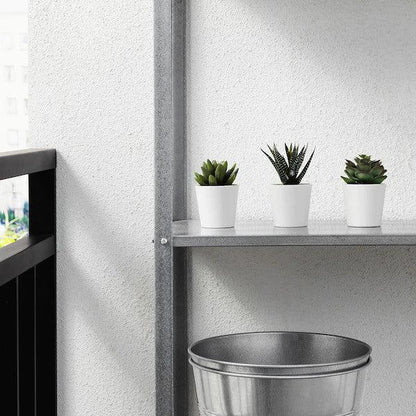 3 Pack of Artificial Succulent Potted Plants in White Plastic 6cm Pot Interior Decoration - Mekamart Australia