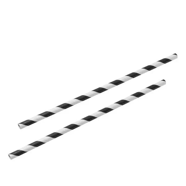 200 Pack Black White Drinking Straws Biodegradable Eco Paper Birthday Party Event Bistro Bar Cafe Take Away - Mekamart Australia