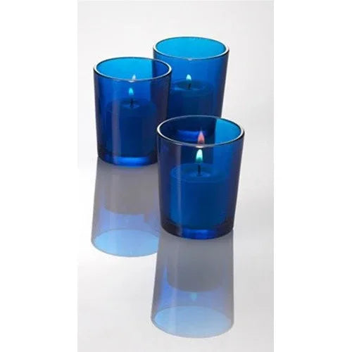 10 Pack Blue Glass Votive Tealight Candle Holders House Party Centerpiece Xmas Wedding Decor Glass Candlestick Party Decorations Bridal Baby Shower Event - Mekamart Australia