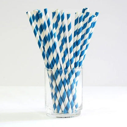 1000 Bulk Wholesale Pack Blue White Drinking Straws Biodegradable Eco Paper Birthday Party Event Bistro Bar Cafe Take Away - Mekamart Australia