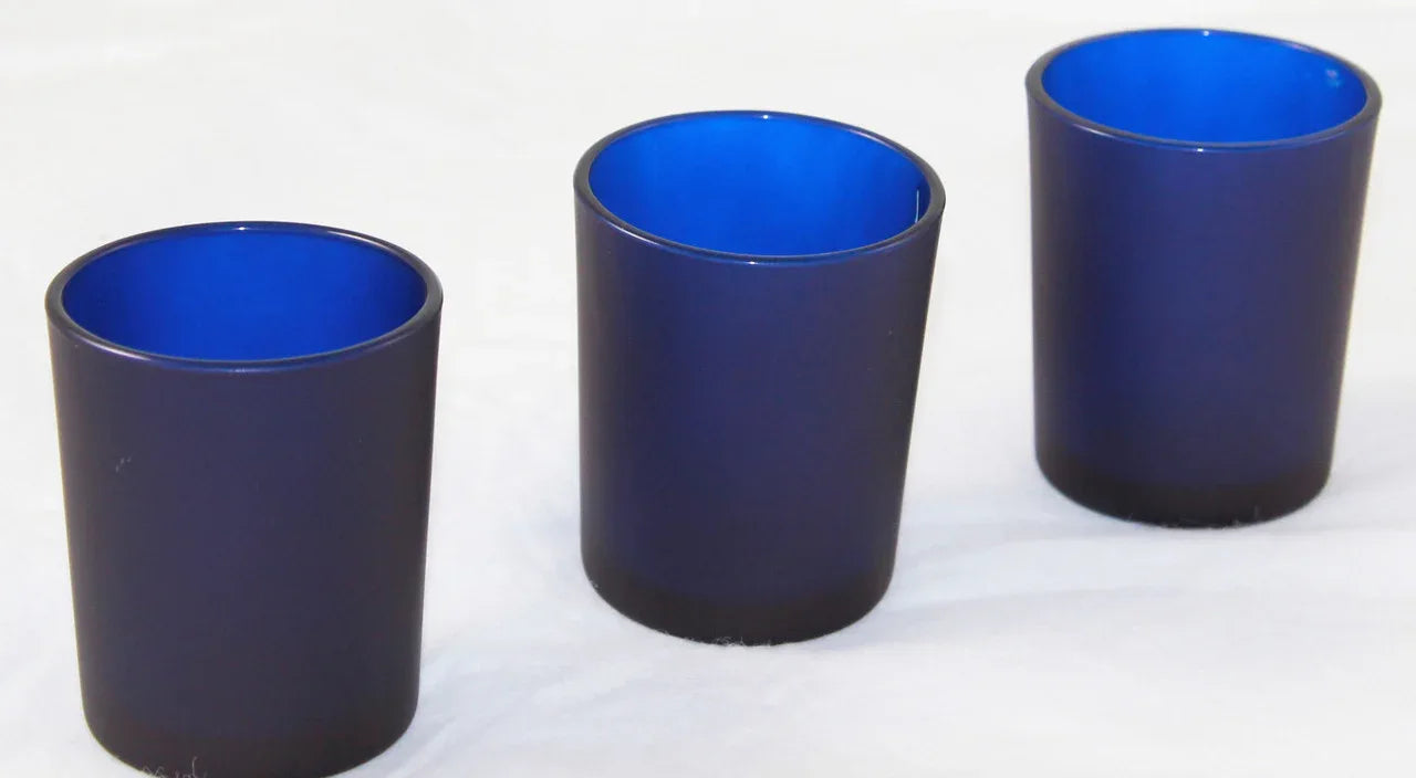40 Pack Blue Frosted Glass Votive Tealight Candle Holders House Party Centerpiece Xmas Wedding Decor Glass Candlestick Party Decorations Bridal Baby Shower Event - Mekamart Australia