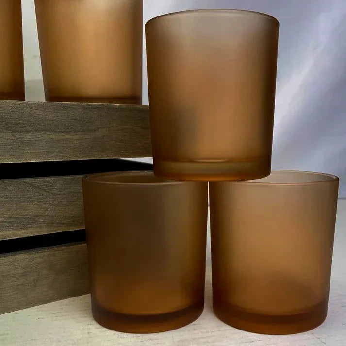 10 Pack Brown Frosted Glass Votive Tealight Candle Holders House Party Centerpiece Xmas Wedding Decor Glass Candlestick Party Decorations Bridal Valentines Event - Mekamart Australia