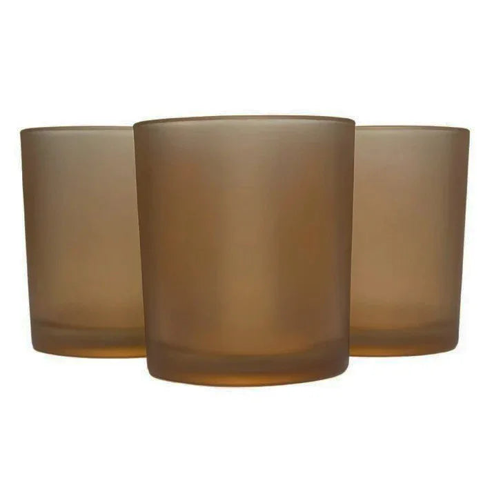 10 Pack Brown Frosted Glass Votive Tealight Candle Holders House Party Centerpiece Xmas Wedding Decor Glass Candlestick Party Decorations Bridal Valentines Event - Mekamart Australia
