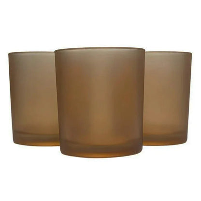 20 Pack Brown Frosted Glass Votive Tealight Candle Holders House Party Centerpiece Xmas Wedding Decor Glass Candlestick Party Decorations Bridal Valentines Event - Mekamart Australia
