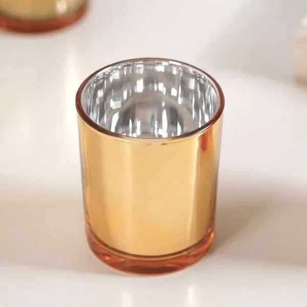 20 Pack Gold Votive Tealight Candle Holders Valentines Day Mercury Wedding Decor Glass Candlestick Party Decorations Bridal Baby Shower Event - Mekamart Australia