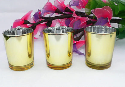 20 Pack Gold Votive Tealight Candle Holders Valentines Day Mercury Wedding Decor Glass Candlestick Party Decorations Bridal Baby Shower Event - Mekamart Australia