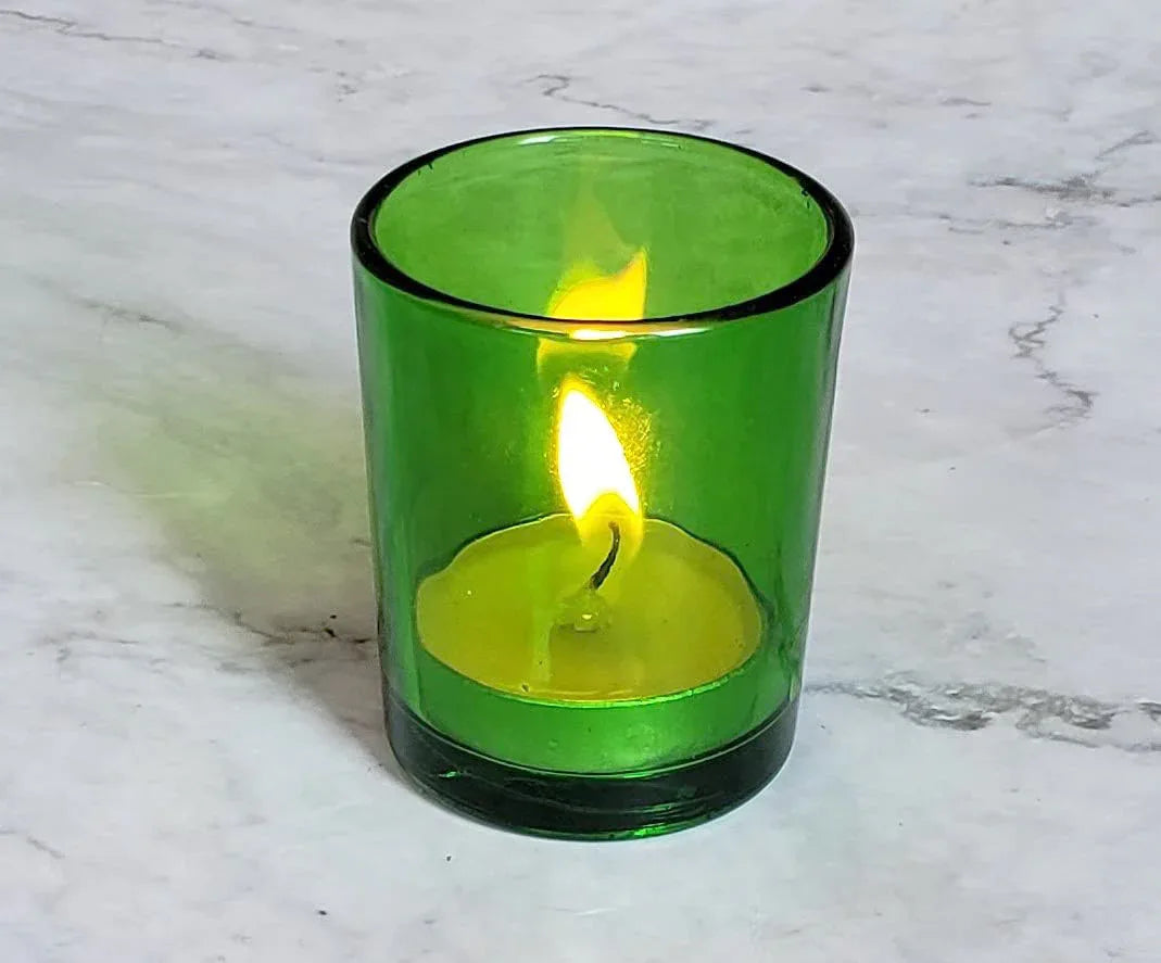 20 Pack Green Glass Votive Candle Holders Table Centreoieces Xmas Wedding Anniversary Event Recption Party Function or Home Decor - Mekamart Australia
