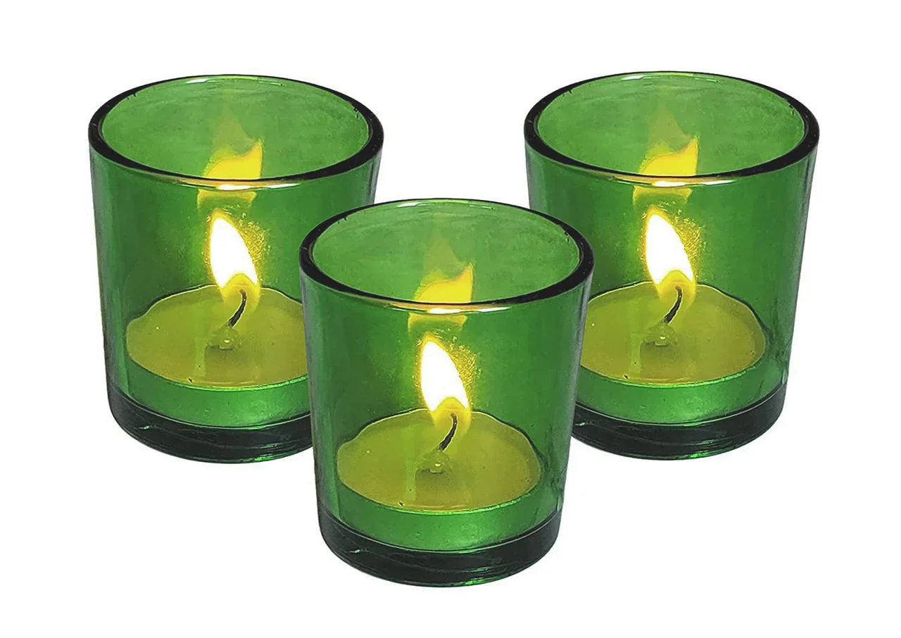 40 Bulk Pack Green Glass Votive Candle Holders Table Centreoieces Xmas Wedding Anniversary Event Recption Party Function or Home Decor - Mekamart Australia