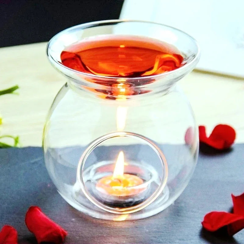 10 Bulk Buy Pack ofPerfume Scented Essential Oil Tealight Candle Burner Glass Lamp for Aromatherapy Spa Room Relax 14cm High - Mekamart Australia