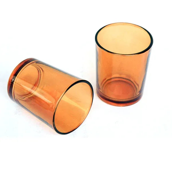 20 Pack Orange Glass Votive Tealight Candle Holders House Party Centerpiece Xmas Wedding Decor Glass Candlestick Party Decorations Bridal Baby Shower Event - Mekamart Australia