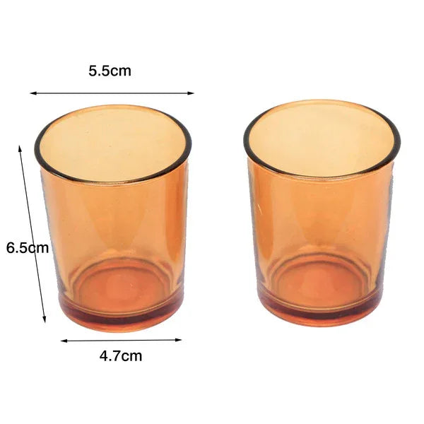20 Pack Orange Glass Votive Tealight Candle Holders House Party Centerpiece Xmas Wedding Decor Glass Candlestick Party Decorations Bridal Baby Shower Event - Mekamart Australia