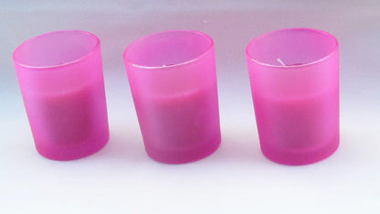 40 Pack Pink Frosted Glass Votive Tealight Candle Holders House Party Centerpiece Xmas Wedding Decor Glass Candlestick Party Decorations Bridal Valentines Event - Mekamart Australia