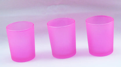 40 Pack Pink Frosted Glass Votive Tealight Candle Holders House Party Centerpiece Xmas Wedding Decor Glass Candlestick Party Decorations Bridal Valentines Event - Mekamart Australia