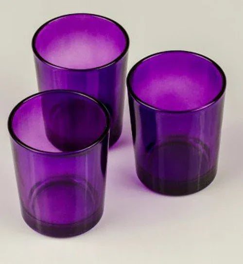 20 Pack Purple Glass Votive Tealight Candle Holders House Party Centrepiece Xmas Wedding Decor Glass Candlestick Party Decorations Bridal Valentines Event - Mekamart Australia