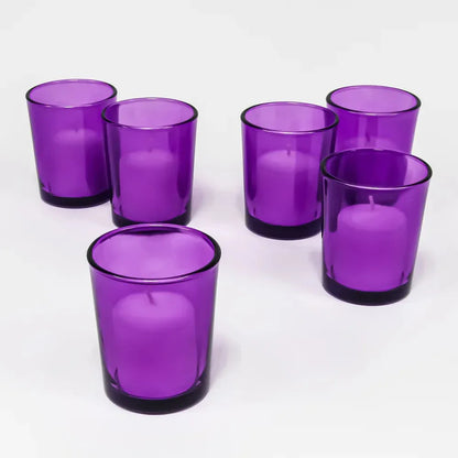 20 Pack Purple Glass Votive Tealight Candle Holders House Party Centrepiece Xmas Wedding Decor Glass Candlestick Party Decorations Bridal Valentines Event - Mekamart Australia