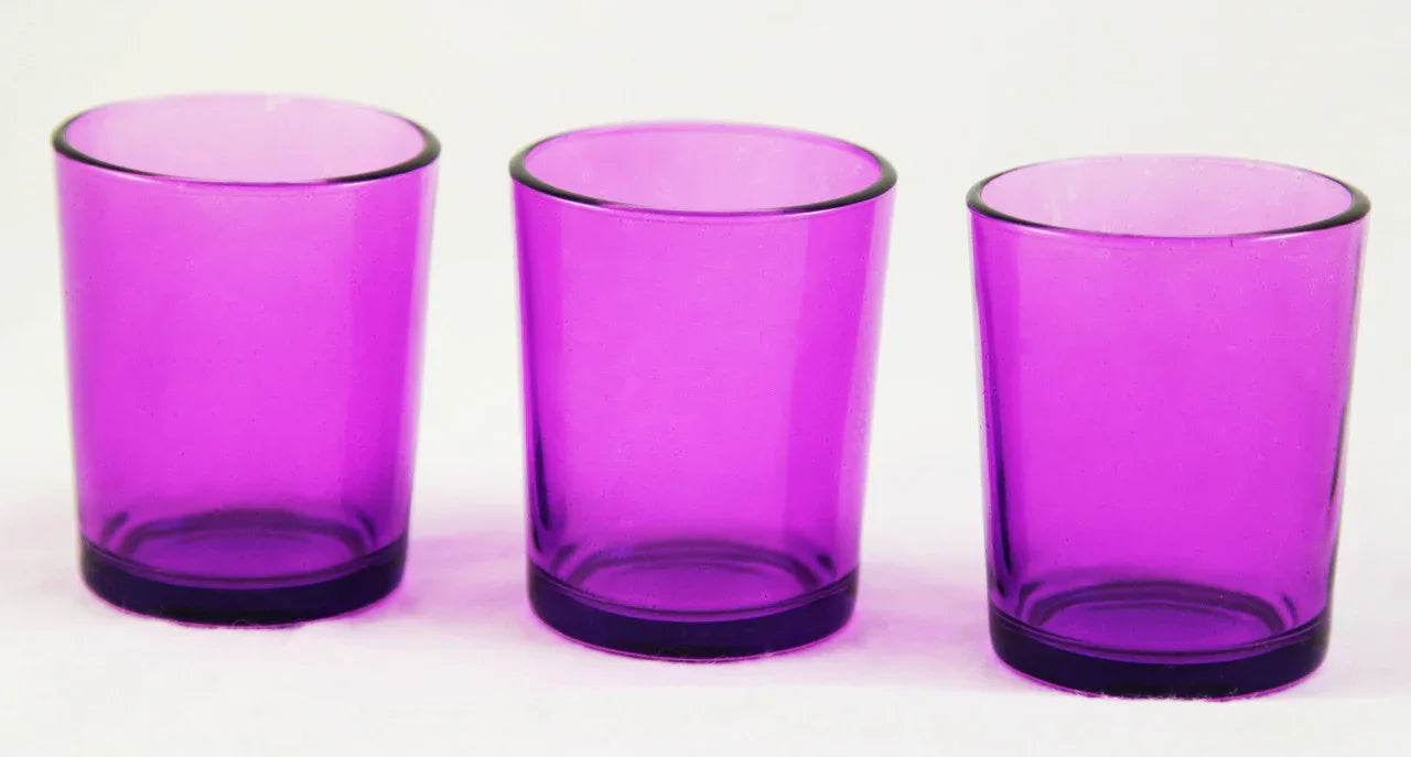 20 Pack Purple Glass Votive Tealight Candle Holders House Party Centrepiece Xmas Wedding Decor Glass Candlestick Party Decorations Bridal Valentines Event - Mekamart Australia