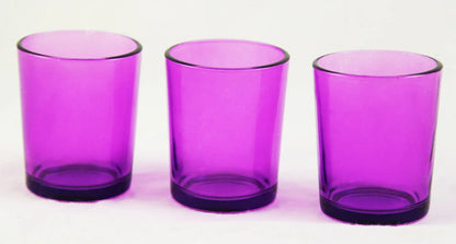 20 Pack Purple Glass Votive Tealight Candle Holders House Party Centrepiece Xmas Wedding Decor Glass Candlestick Party Decorations Bridal Valentines Event - Mekamart Australia