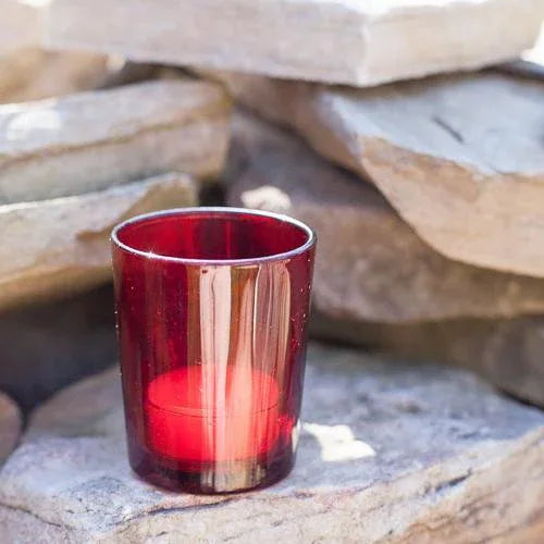 20 Pack Red Glass Votive Tealight Candle Holders House Party Centerpiece Xmas Wedding Decor Glass Candlestick Party Decorations Bridal Valentines Event - Mekamart Australia