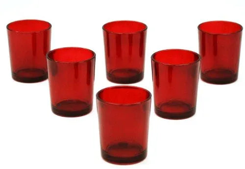 40 Pack Red Glass Votive Tealight Candle Holders House Party Centerpiece Xmas Wedding Decor Glass Candlestick Party Decorations Bridal Valentines Event - Mekamart Australia
