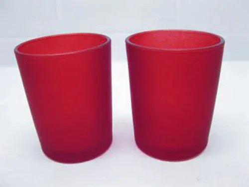 20 Pack Red Frosted Glass Votive Tealight Candle Holders Valentines Day Xmas Wedding Decor Glass Candlestick Party Decorations Bridal Baby Shower Event - Mekamart Australia