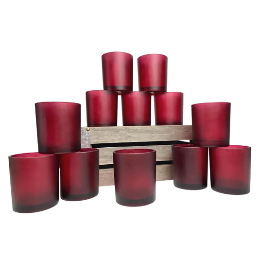 40 Pack Red Frosted Glass Votive Tealight Candle Holders Valentines Day Xmas Wedding Decor Glass Candlestick Party Decorations Bridal Baby Shower Event - Mekamart Australia