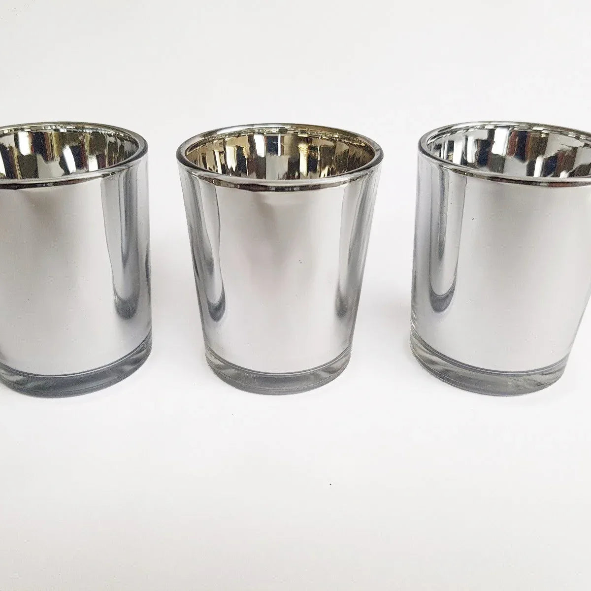 40 Bulk Pack Silver Mercury Glass Votive Candle Holders Set For Wedding, Bridal And Baby Shower, Party Function or Home Decor - Mekamart Australia