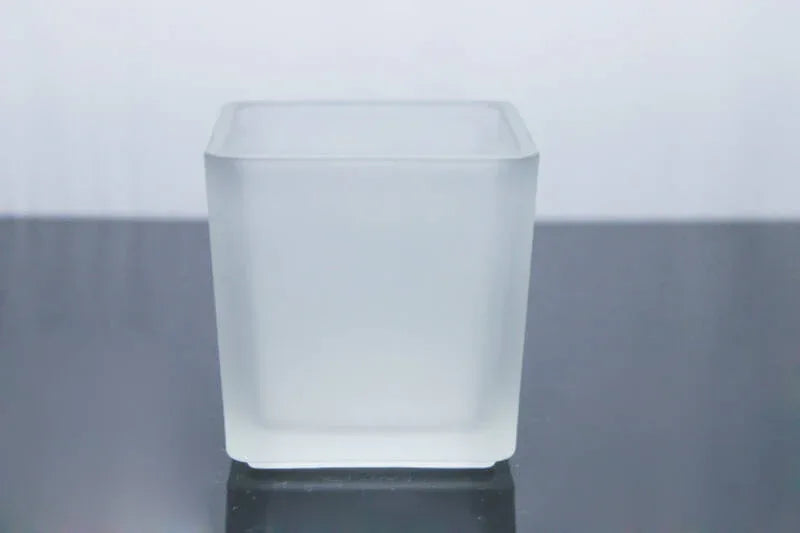 10 Pack Square Cube Frosted Glass 5cm Tealight Candle Holder Festival Decor Wedding Propose Parties Holiday and Home Decor - Mekamart Australia