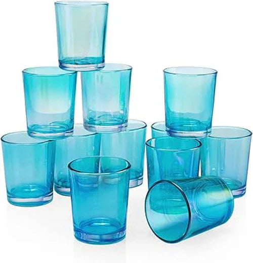 20 Pack Turquoise Glass Votive Tealight Candle Holders House Party Centerpiece Xmas Wedding Decor Glass Candlestick Party Decorations Bridal Baby Shower Event - Mekamart Australia