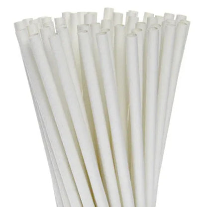 200 Pack White Drinking Straws Biodegradable Eco Paper Birthday Party Event Bistro Bar Cafe Take Away - Mekamart Australia