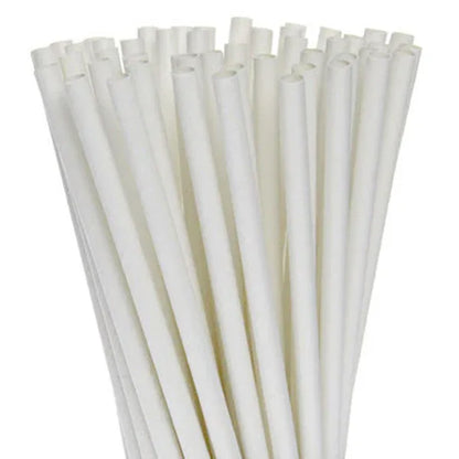 200 Pack White Drinking Straws Biodegradable Eco Paper Birthday Party Event Bistro Bar Cafe Take Away - Mekamart Australia