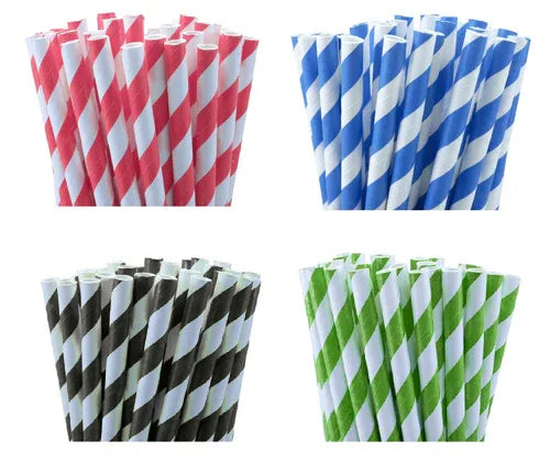 200 Pack White Drinking Straws Biodegradable Eco Paper Birthday Party Event Bistro Bar Cafe Take Away - Mekamart Australia