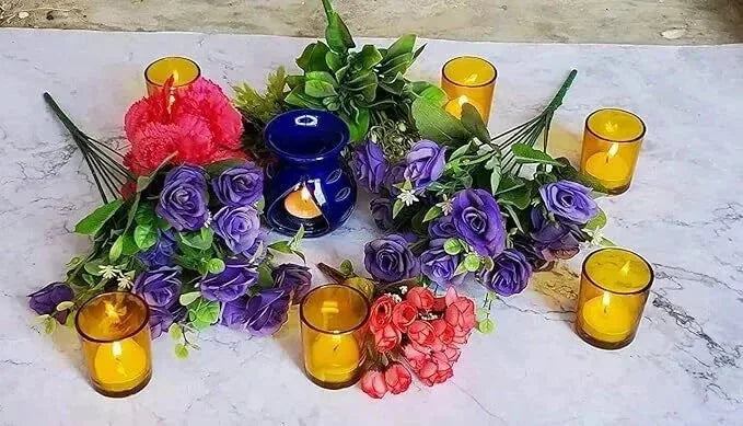 40 Bulk Yellow Glass Votive Candle Holders Table Centreoieces Xmas Wedding Anniversary Event Recption Party Function or Home Decor - Mekamart Australia