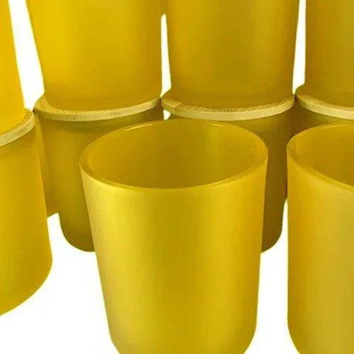 20 Pack Yellow Frosted Glass Votive Candle Holders Table Centreoieces Xmas Wedding Anniversary Event Recption Party Function or Home Decor - Mekamart Australia