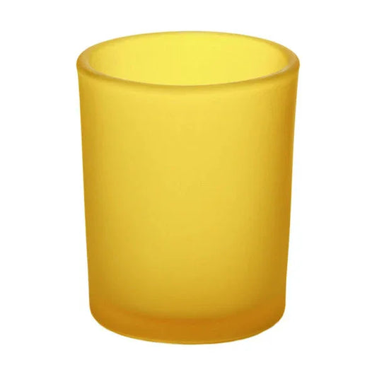 40 Bulk Yellow Frosted Glass Votive Candle Holders Table Centreoieces Xmas Wedding Anniversary Event Recption Party Function or Home Decor - Mekamart Australia
