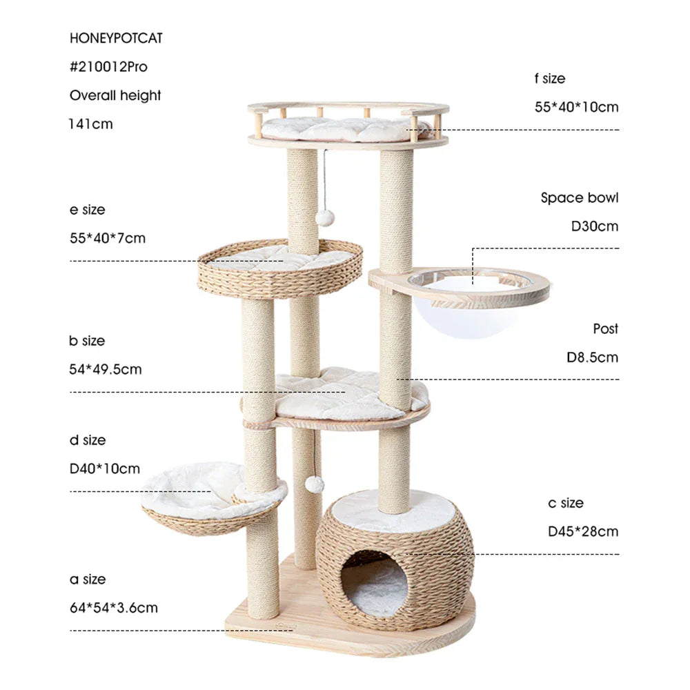 HONEYPOTCAT Cosy Woven Cat Perch - 141.5cm - Mekamart Australia