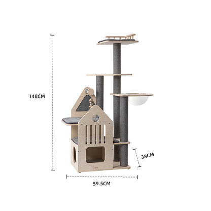 HONEYPOTCAT Grand Cat Mansion With Space Capsule - 148cm - Mekamart Australia