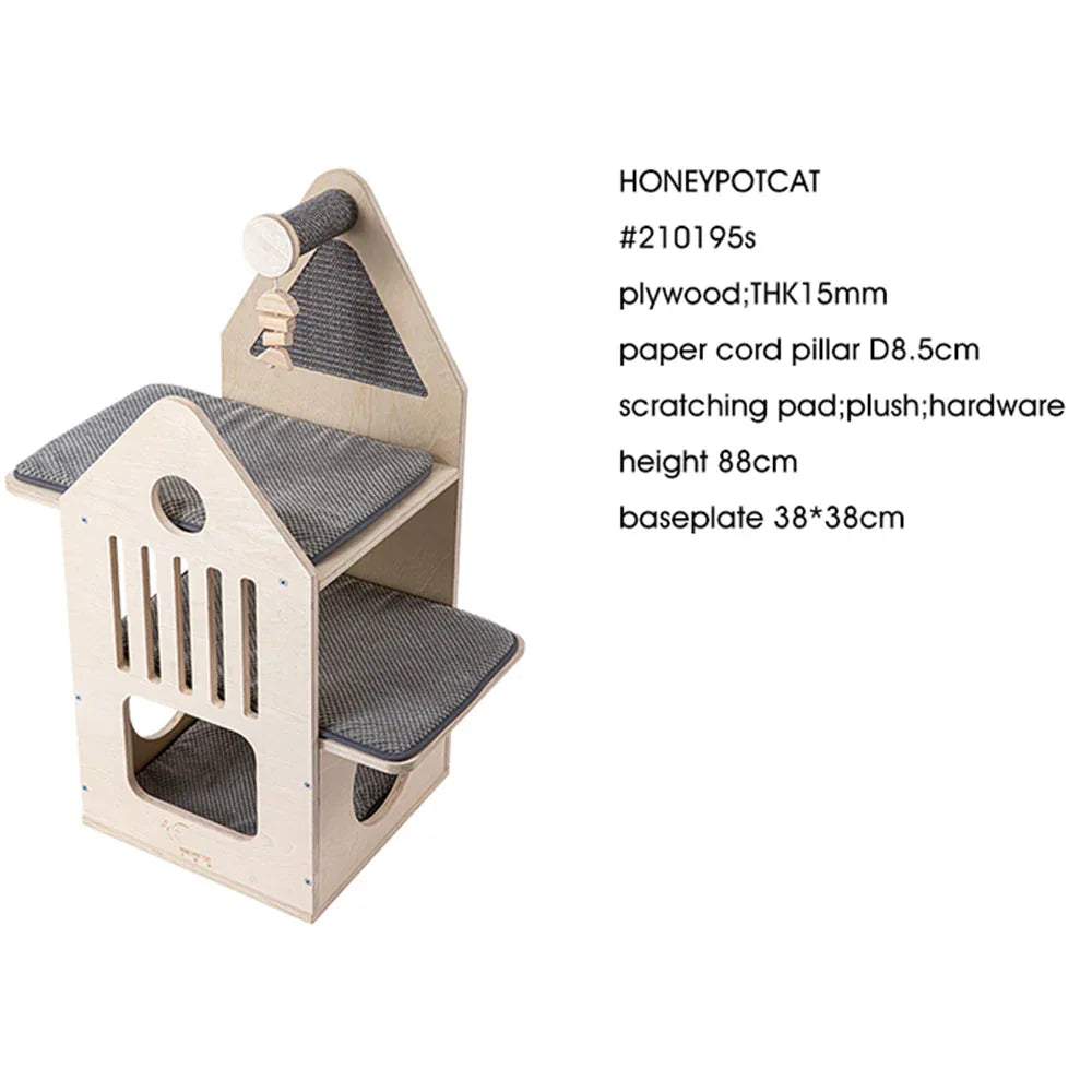 HONEYPOTCAT Cosy Cat Villa - 87.5cm - Mekamart Australia
