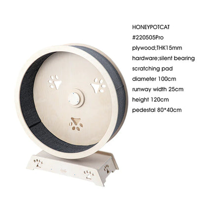 HONEYPOTCAT Fit & Fun Active Runner Wood Cat Wheel - Ultimate 119.5cm - Mekamart Australia