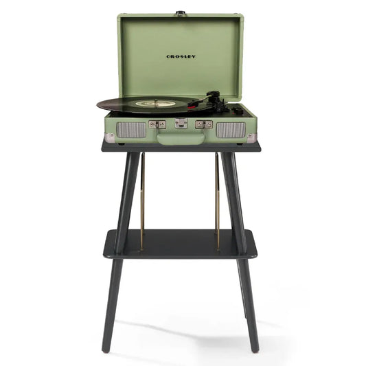 Crosley Cruiser Bluetooth Portable Turntable - Mint + Crosley Entertainment Stand Bundle
