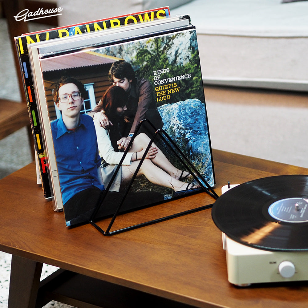 Crosley Cruiser Bluetooth Portable Turntable - Black + Gadhouse Vinyl Rack Bundle - Black