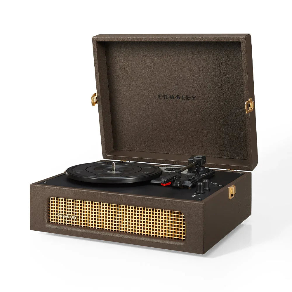 Crosley Voyager Bluetooth Portable Turntable - Cocoa + Bundled Crosley Record Storage Display Stand - Mekamart Australia