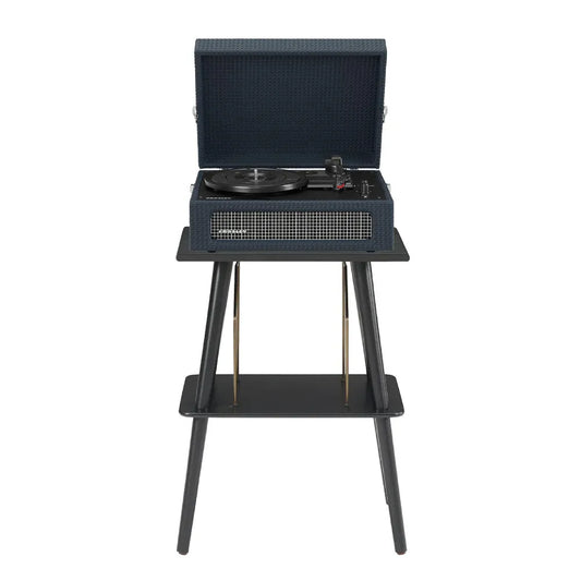 Crosley Voyager Bluetooth Portable Turntable + Entertainment Stand Bundle  - Navy