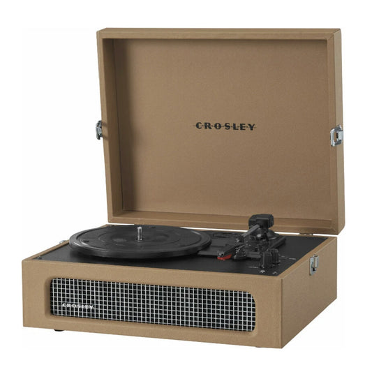 Crosley Voyager Bluetooth Portable Turntable + Entertainment Stand Bundle  - Tan