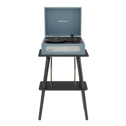 Crosley Voyager Bluetooth Portable Turntable + Entertainment Stand Bundle  - Washed Blue