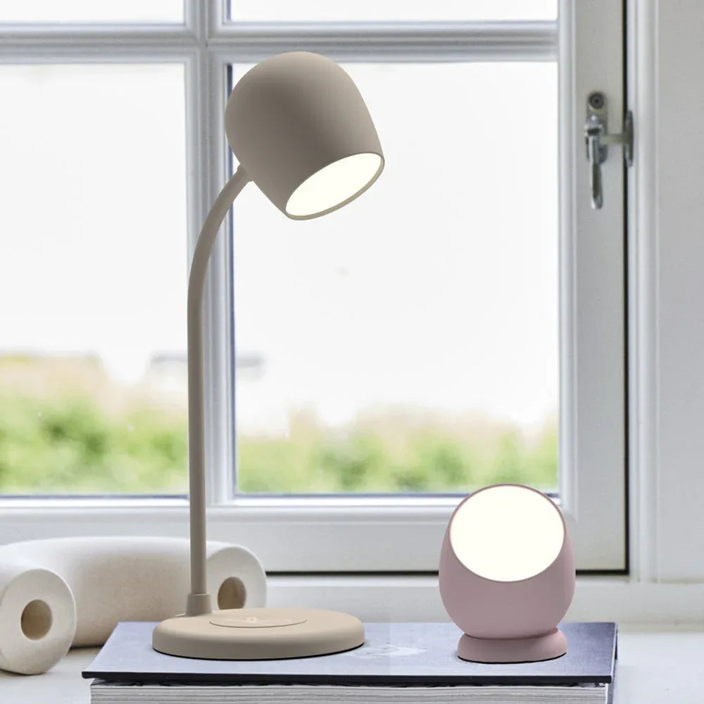 Kreafunk Ellie Lamp W/ Qi Charger And Bluetooth Speaker - Ivory Sand - Mekamart Australia