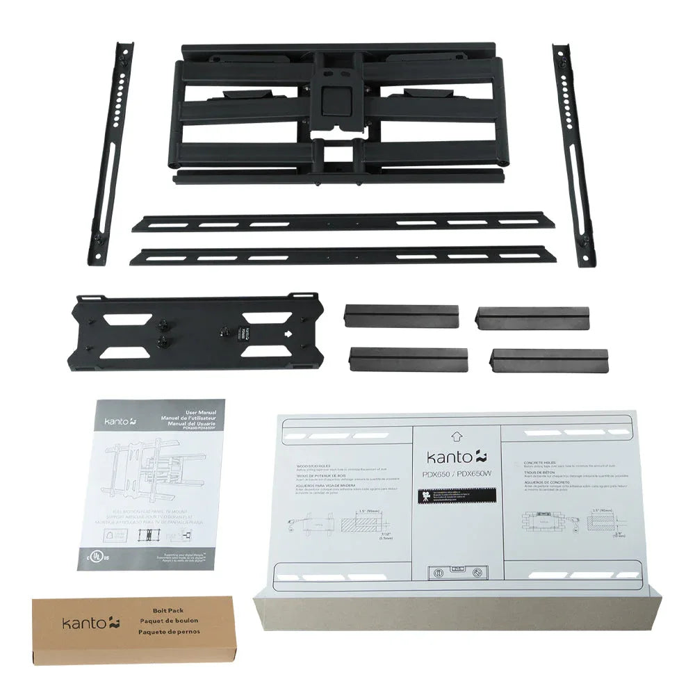 Kanto PDX650 Full Motion TV Wall Mount for 37" - 90" TVs, Black - Mekamart Australia