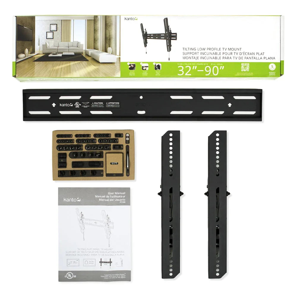Kanto PT300 Low Profile Tilting TV Mount for 40" - 100" TVs - Mekamart Australia
