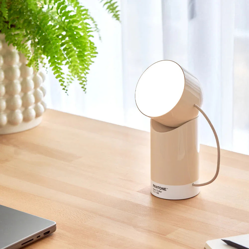 Lexon Orbe Portable Led Lamp With Moving Head PANTONE - Sand - Mekamart Australia