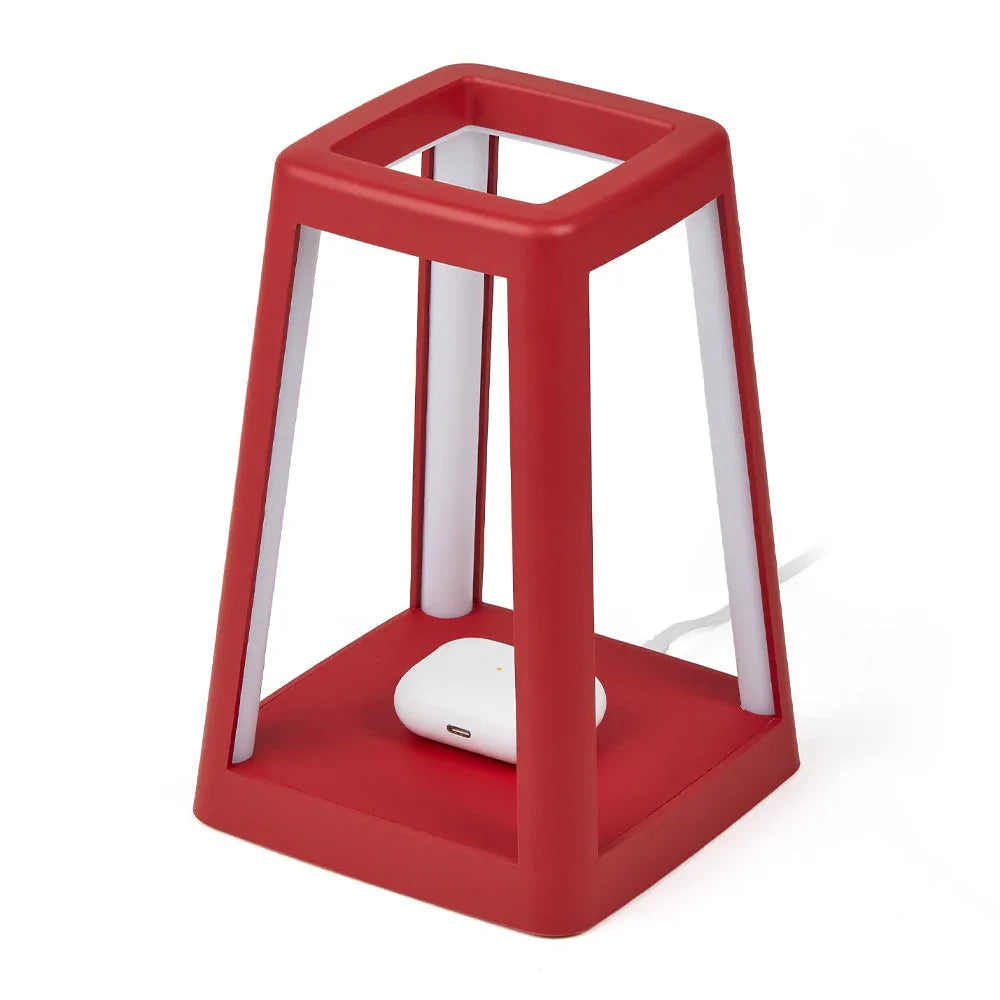 Lexon Lantern Portable Lamp With Built-In Wireless Charger - Red - Mekamart Australia
